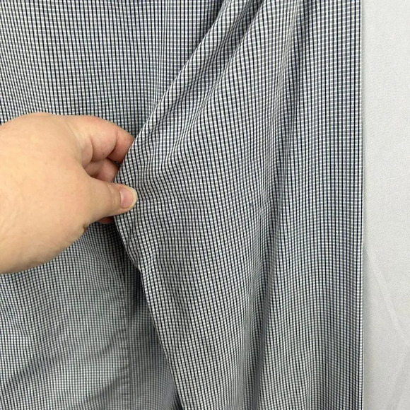 Theory Button Front Shirt, Sylvain Style, Long Sleeves, Black, Gray Check, Small - Picture 9 of 9